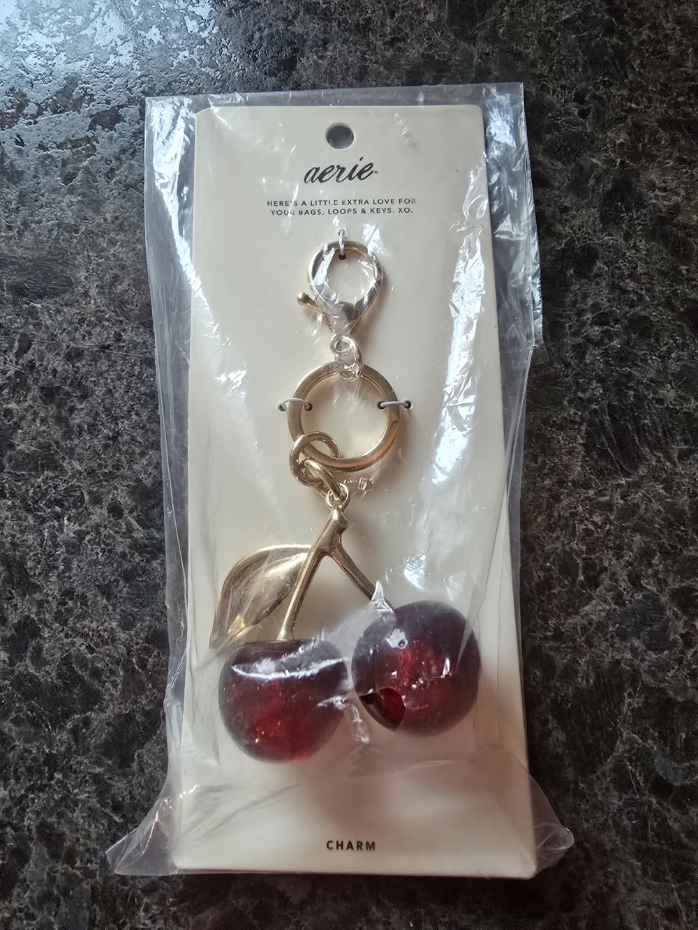 Aerie Cherry Keychain Charm